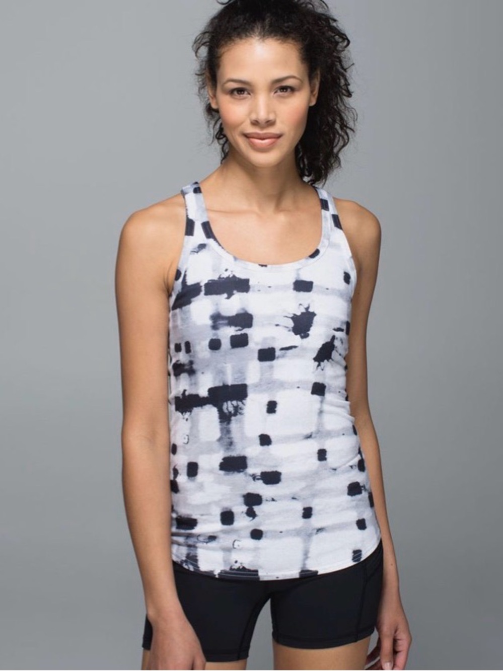 🍋 Lululemon Studio Razorback Ghost Weave Black & White Tank Top-Size 10-12